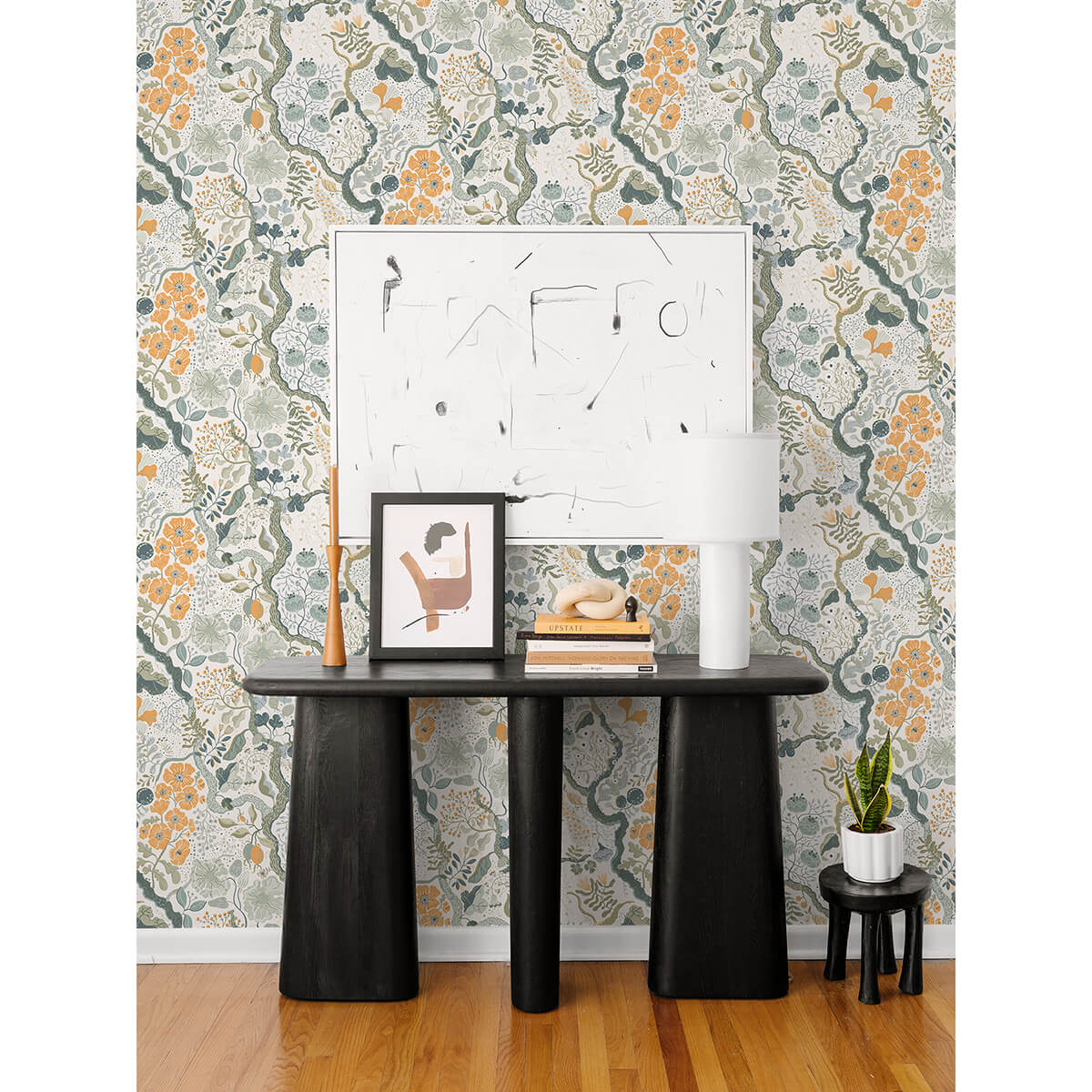 ann-turquoise-floral-vines-wallpaper-york-wallcoverings-2932-65103 - York Wallcoverings Wallpaper