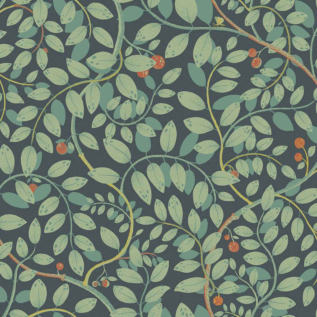 Kirke Turquoise Leafy Vines Wallpaper - York Wallcoverings - 2932-65105 - York Wallcoverings Wallpaper