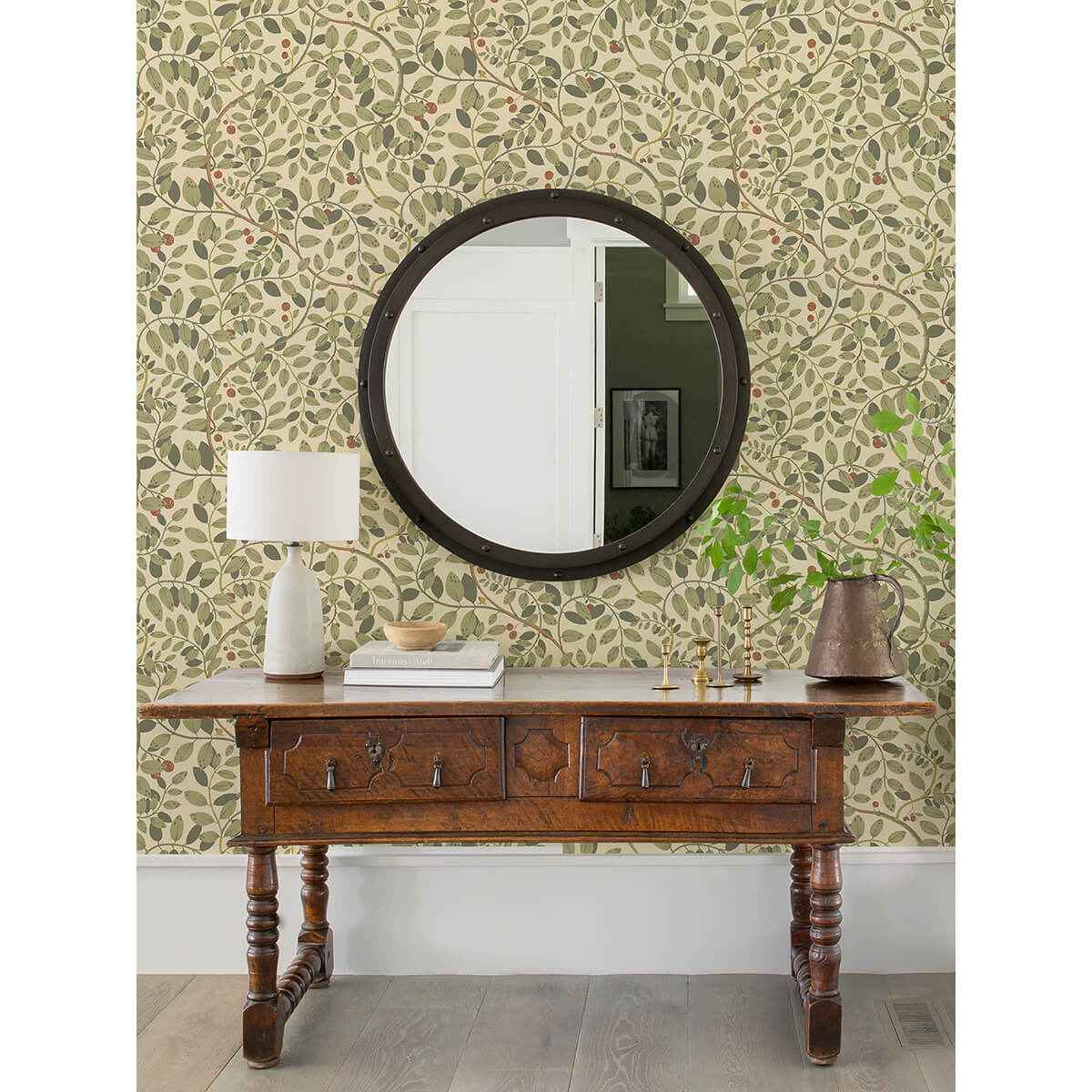 Kirke Green Leafy Vines Wallpaper - York Wallcoverings - 2932-65107 - York Wallcoverings Wallpaper