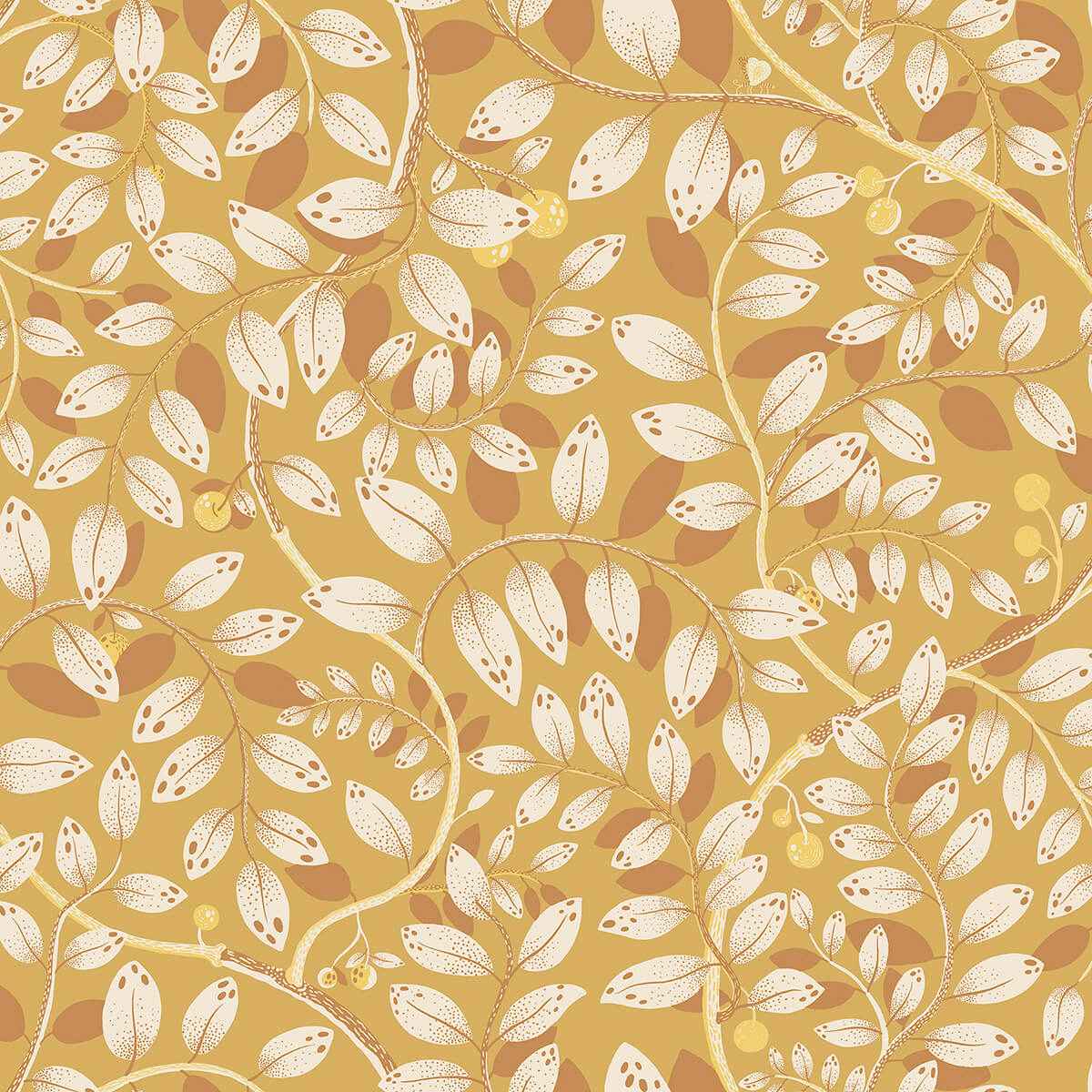 Kirke Yellow Leafy Vines Wallpaper - York Wallcoverings - 2932-65108