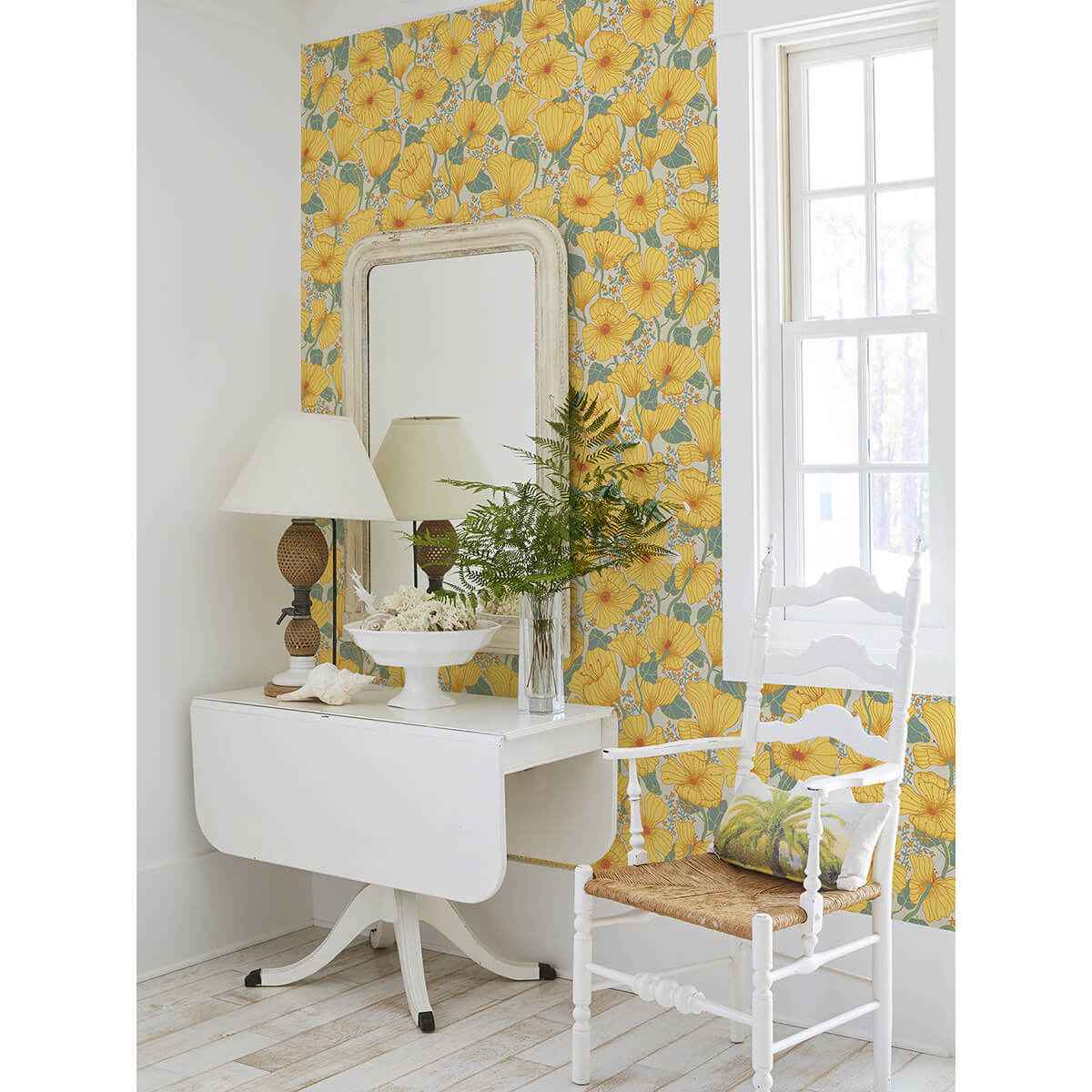 Matilda Yellow Poppy Fields Wallpaper - York Wallcoverings - 2932-65112 - York Wallcoverings Wallpaper