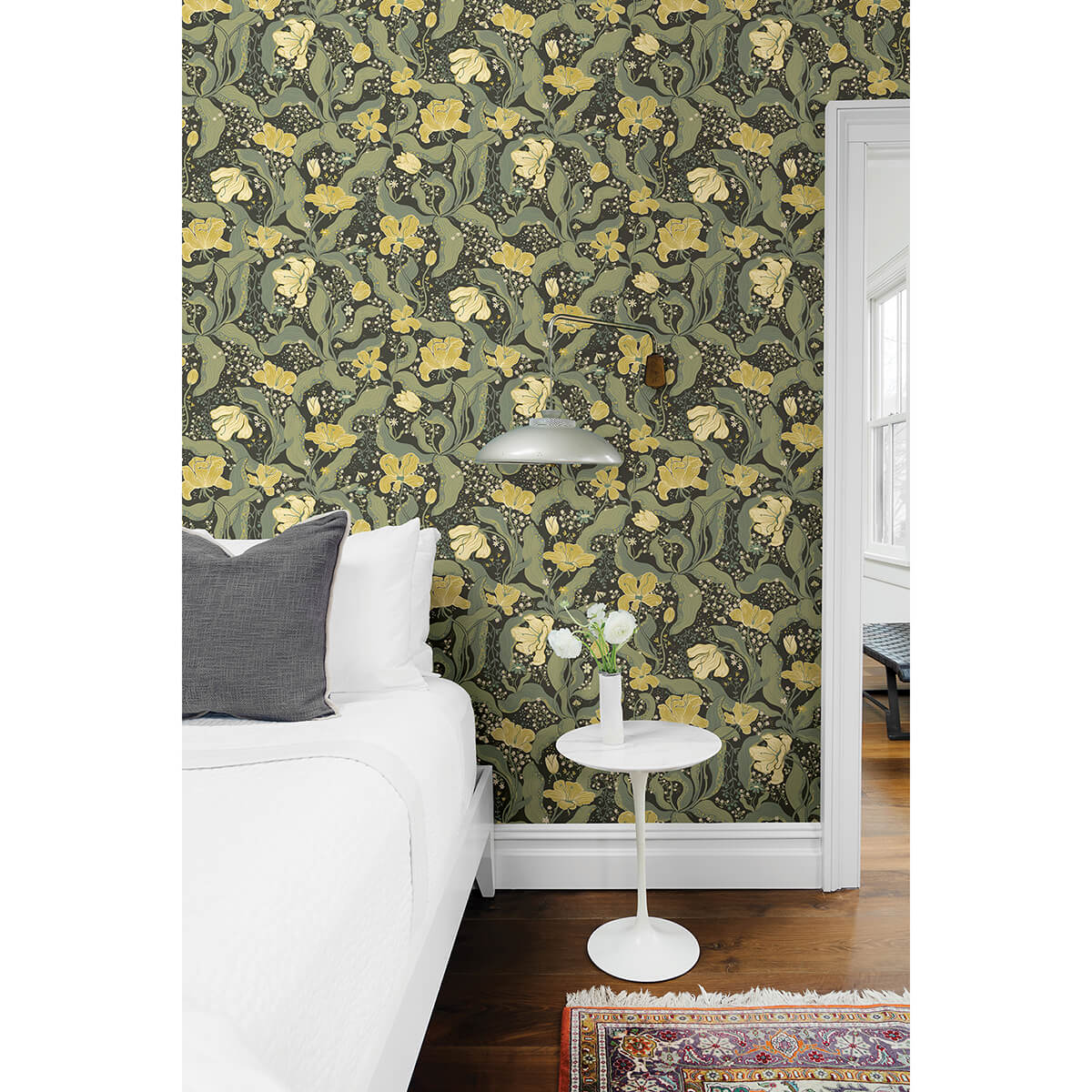 bodri-green-tulip-garden-wallpaper-york-wallcoverings-2932-65113 - York Wallcoverings Wallpaper