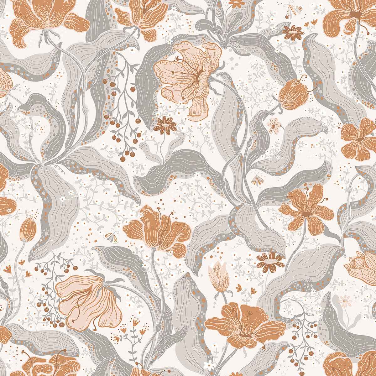 Bodri Grey Tulip Garden Wallpaper - York Wallcoverings - 2932-65114