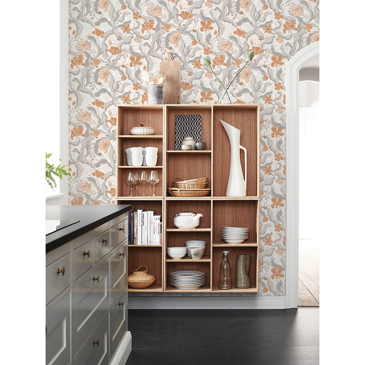 bodri-grey-tulip-garden-wallpaper-york-wallcoverings-2932-65114 - York Wallcoverings Wallpaper