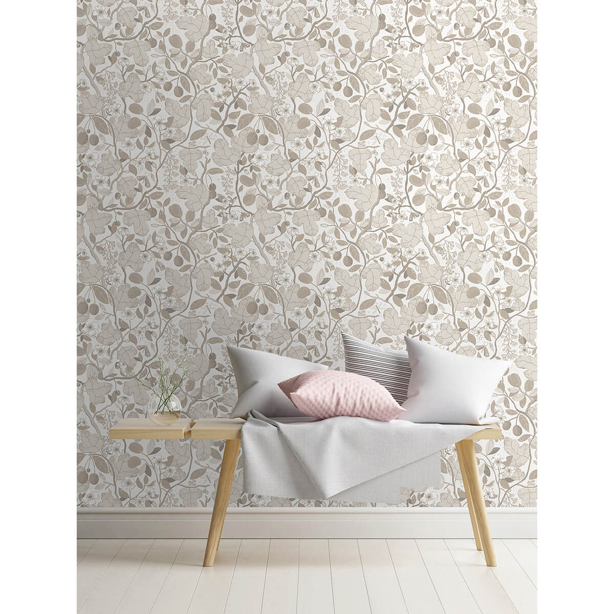 ewald-beige-garden-vines-wallpaper-york-wallcoverings-2932-65120 - York Wallcoverings Wallpaper