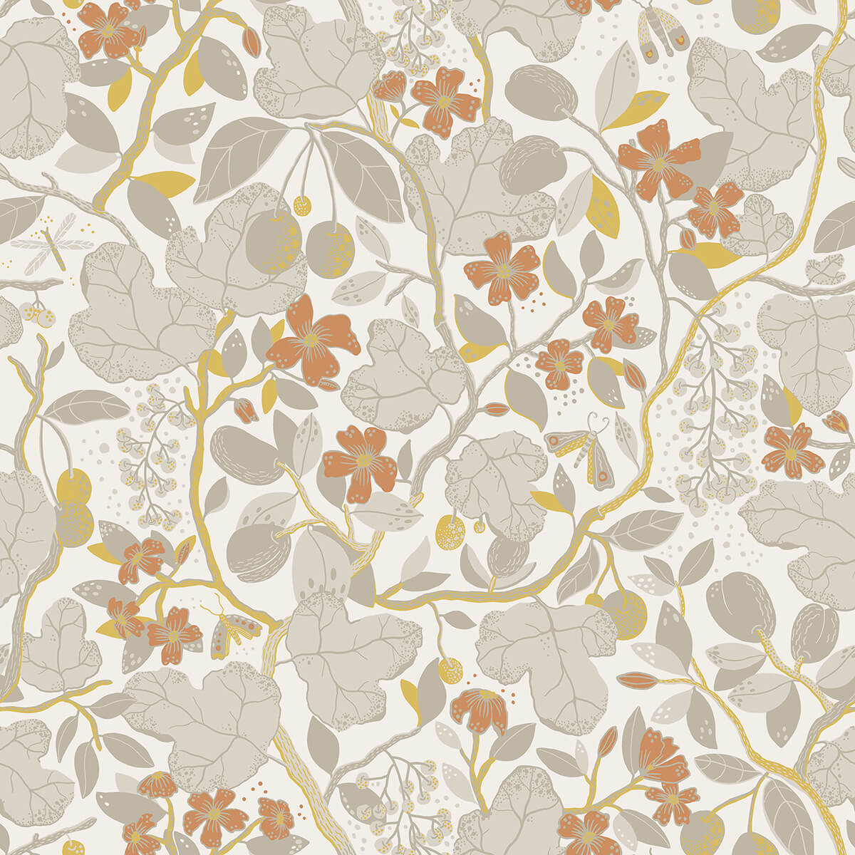 ewald-grey-garden-vines-wallpaper-york-wallcoverings-2932-65124 - York Wallcoverings Wallpaper