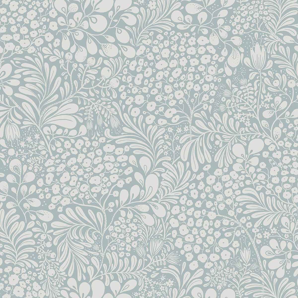 Siv Light Blue Botanical Wallpaper - York Wallcoverings - 2932-65130