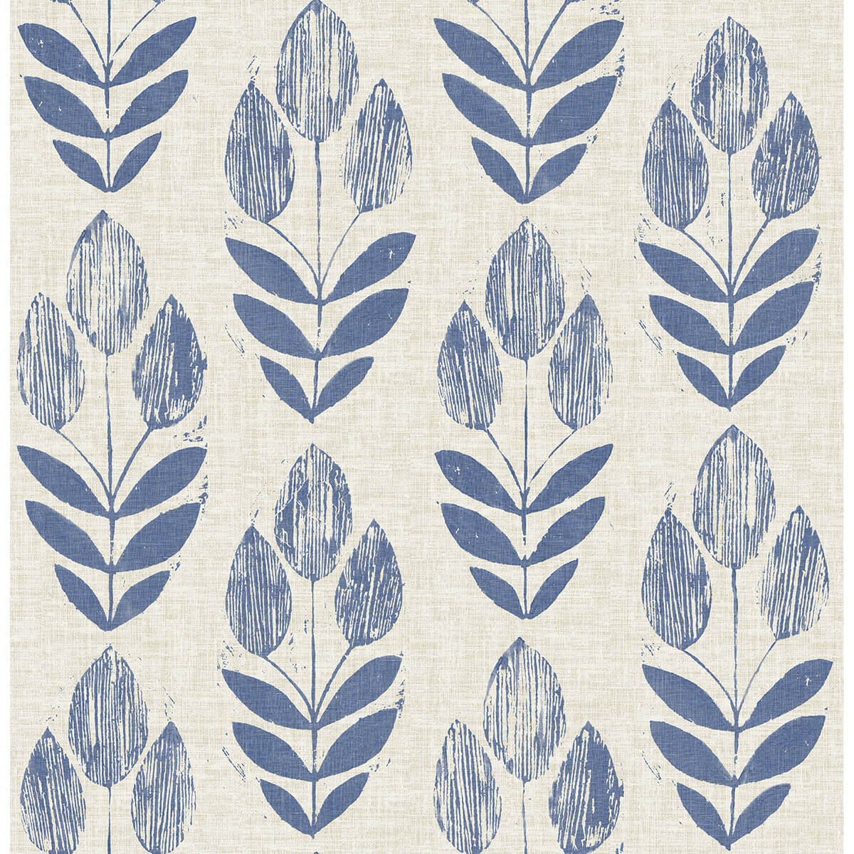 blue-folk-tulip-peel-and-stick-wallpaper-york-wallcoverings-nus4288 - York Wallcoverings Wallpaper