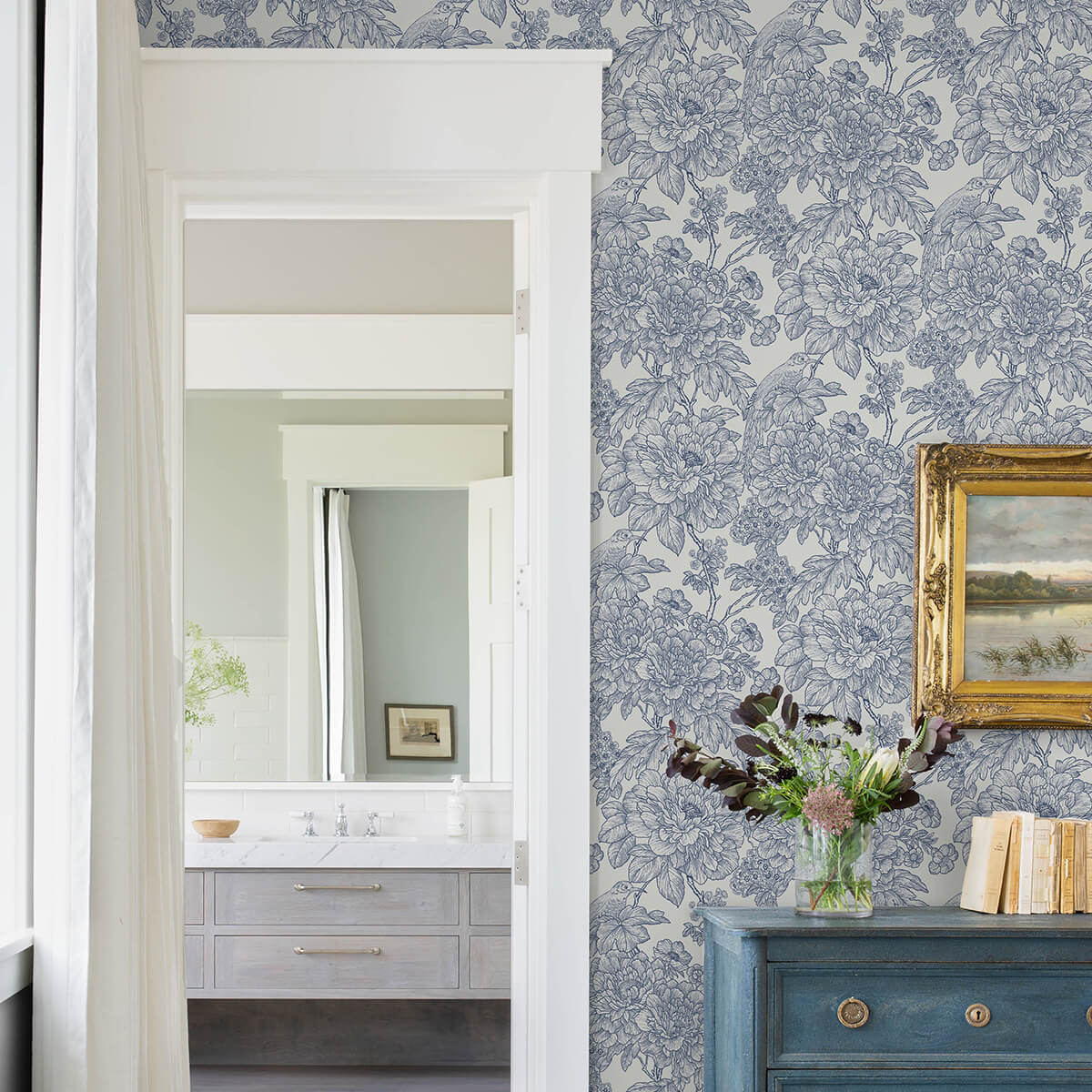 blue-sudbury-peel-and-stick-wallpaper-york-wallcoverings-nus4289 - York Wallcoverings Wallpaper
