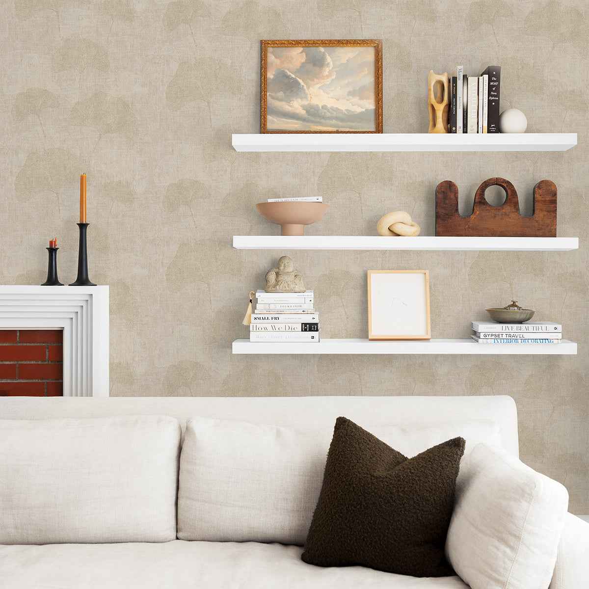 Fairlane Neutral Floral Wallpaper - York Wallcoverings - 4044-32265-5 - York Wallcoverings Wallpaper
