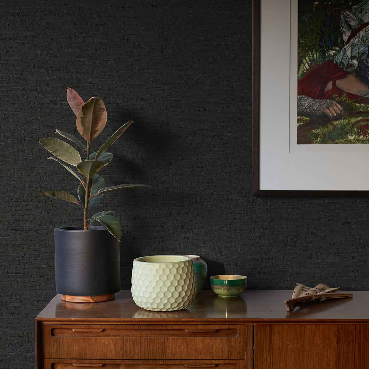 Estefan Black Distressed Texture Wallpaper - York Wallcoverings - 4044-37178-1 - York Wallcoverings Wallpaper