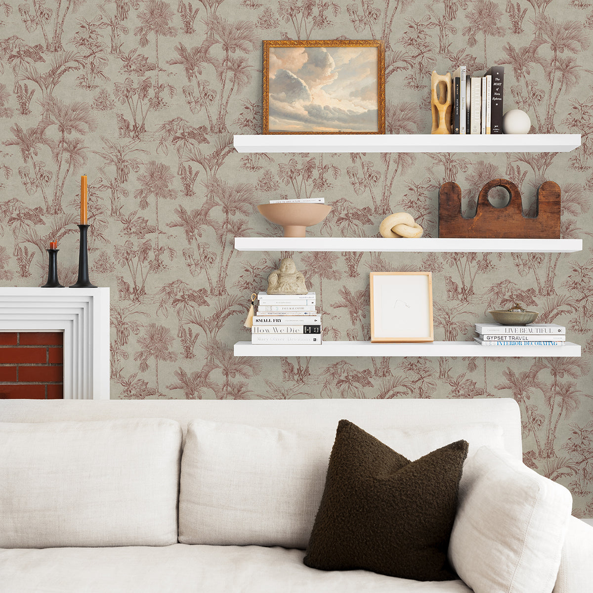 zapata-merlot-tropical-jungle-wallpaper-york-wallcoverings-4044-38021-3 - York Wallcoverings Wallpaper
