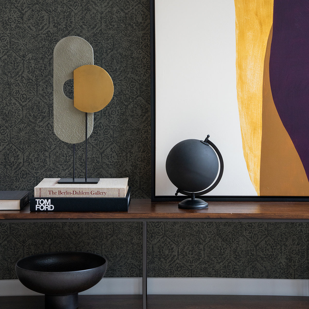 edsel-charcoal-geometric-wallpaper-york-wallcoverings-4044-38022-3 - York Wallpaper Wallpaper