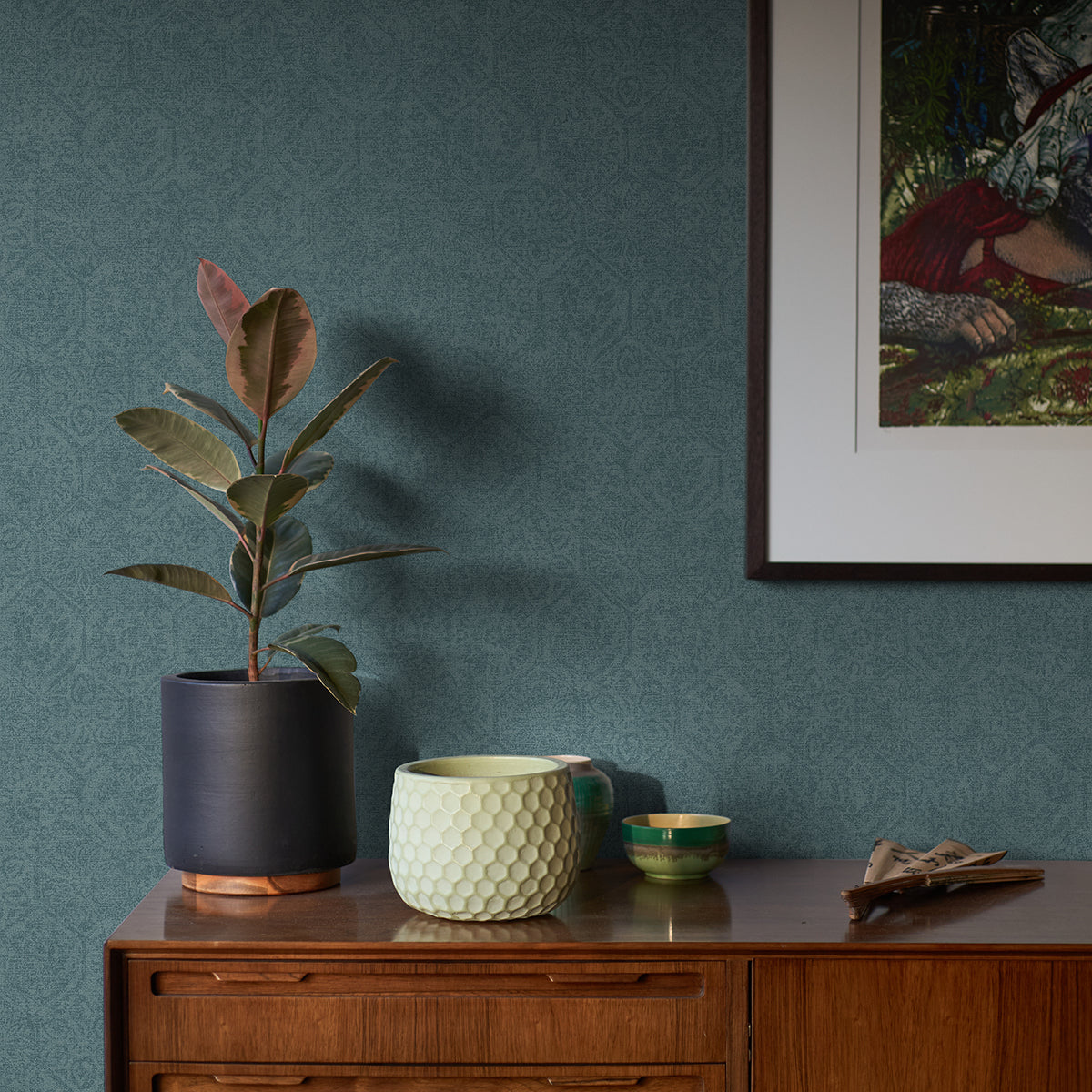 edsel-blue-geometric-wallpaper-york-wallcoverings-4044-38022-5 - York Wallpaper Wallpaper