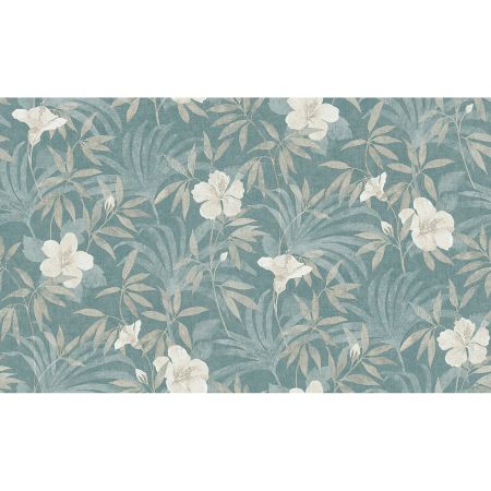 Malecon Aqua Floral Wallpaper - York Wallcoverings - 4044-38028-5 - York Wallcoverings Wallpaper