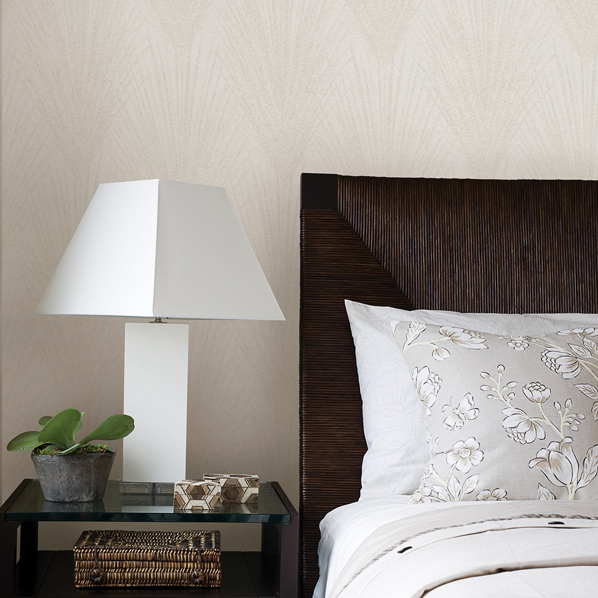 keina-taupe-fronds-wallpaper-york-wallcoverings-4035-37553-2 - York Wallpaper Wallpaper