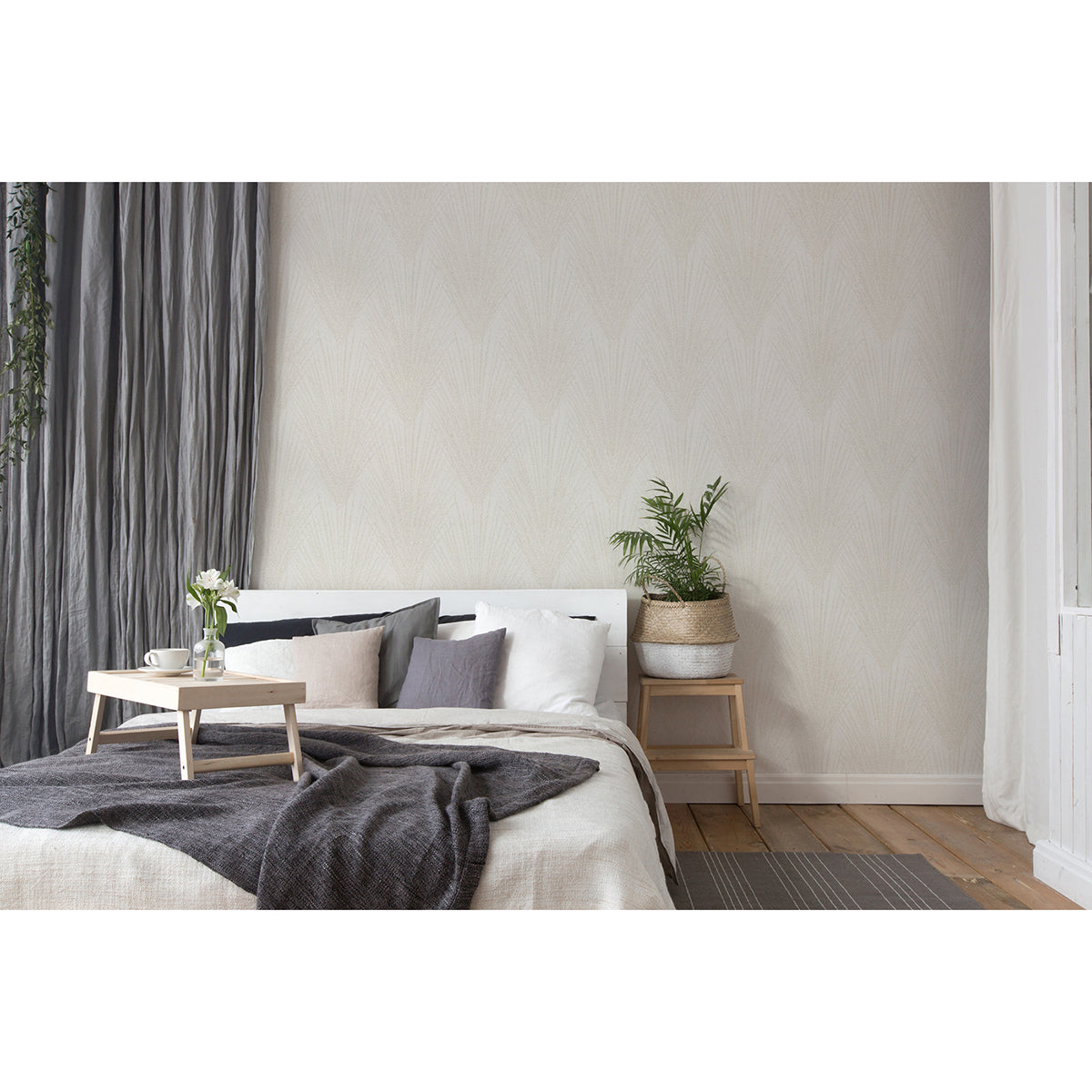 keina-taupe-fronds-wallpaper-york-wallcoverings-4035-37553-2 - York Wallpaper Wallpaper