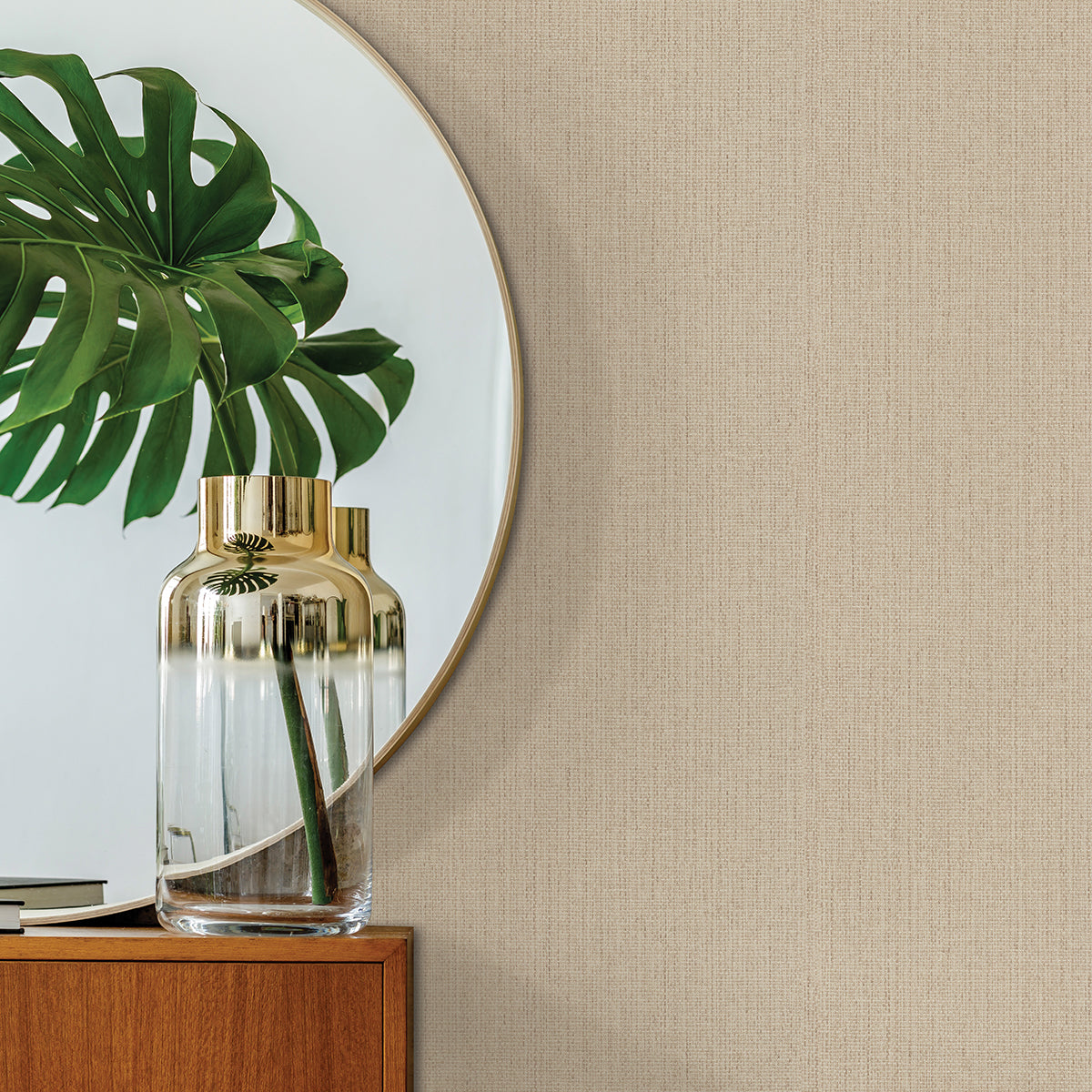 hoshi-beige-woven-wallpaper-york-wallcoverings-4035-407938 - York Wallpaper Wallpaper