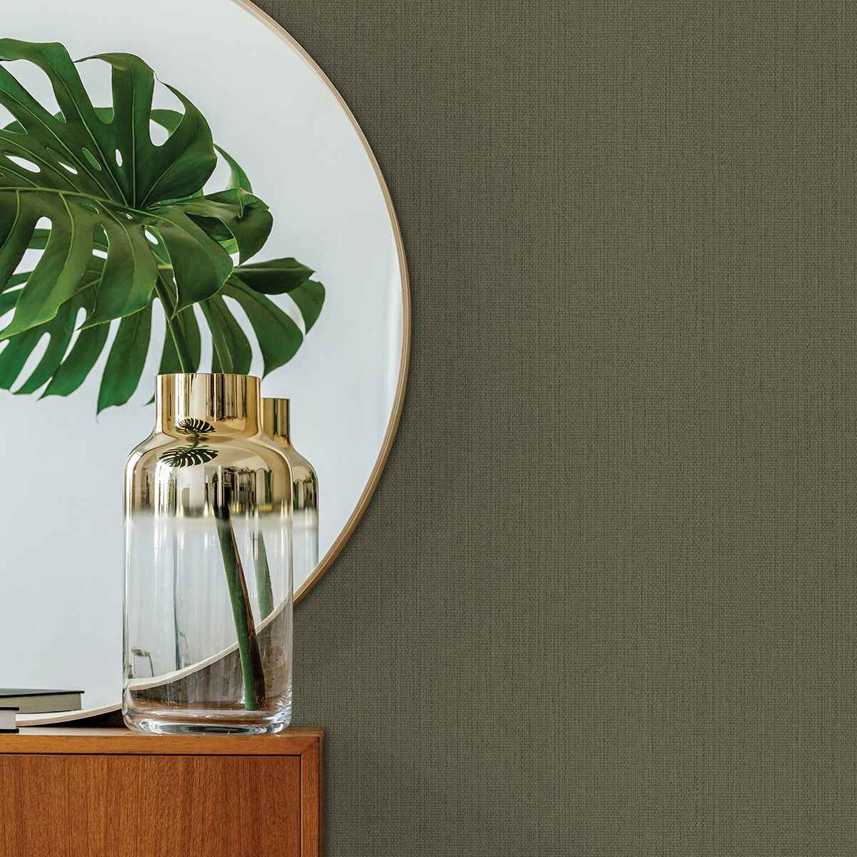 Hoshi Green Woven Wallpaper - York Wallcoverings - 4035-407945