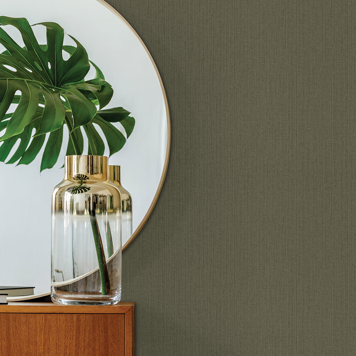 hoshi-green-woven-wallpaper-york-wallcoverings-4035-407945 - York Wallcoverings Wallpaper