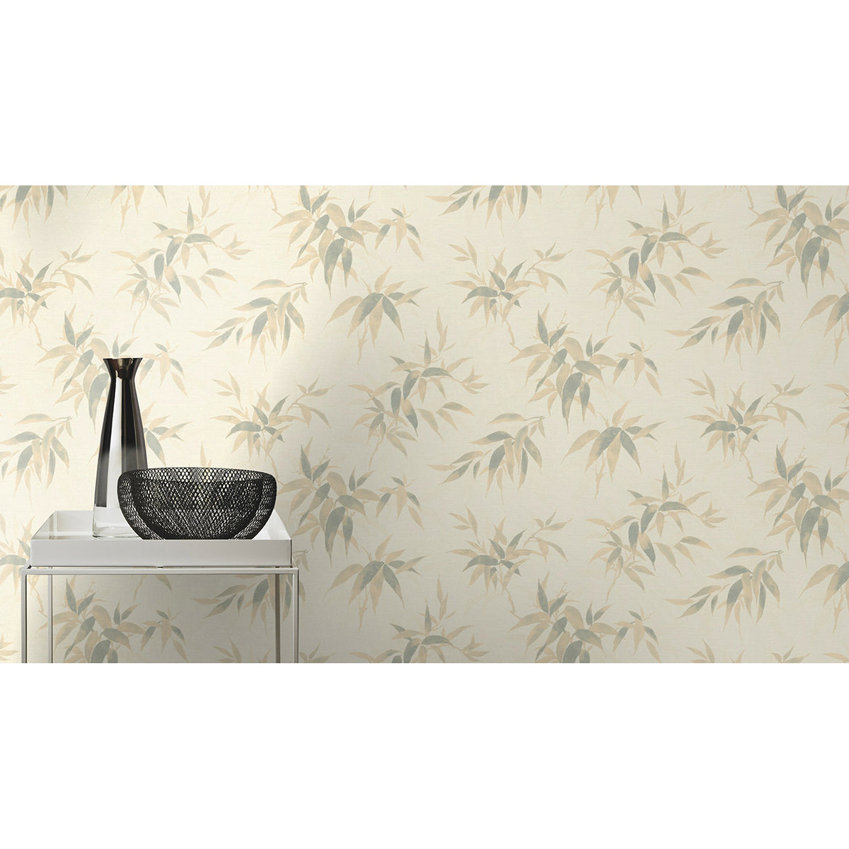 minori-white-leaves-wallpaper-york-wallcoverings-4035-409741 - York Wallcoverings Wallpaper