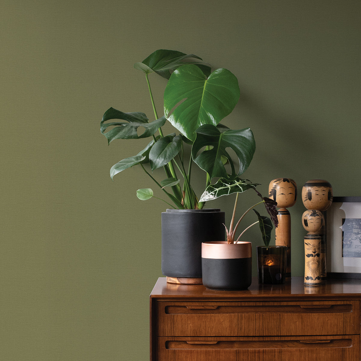 umi-green-faux-linen-wallpaper-york-wallcoverings-4035-452068 - York Wallpaper Wallpaper