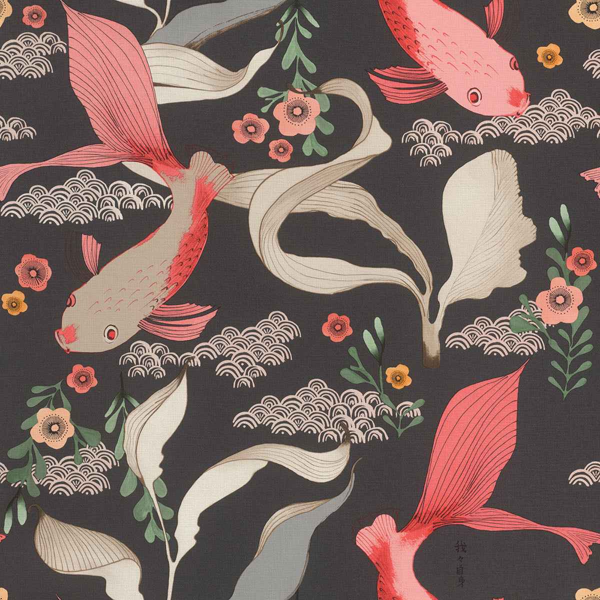 Dai Black Betta Fish Wallpaper - York Wallcoverings - 4035-539851 - York Wallcoverings Wallpaper