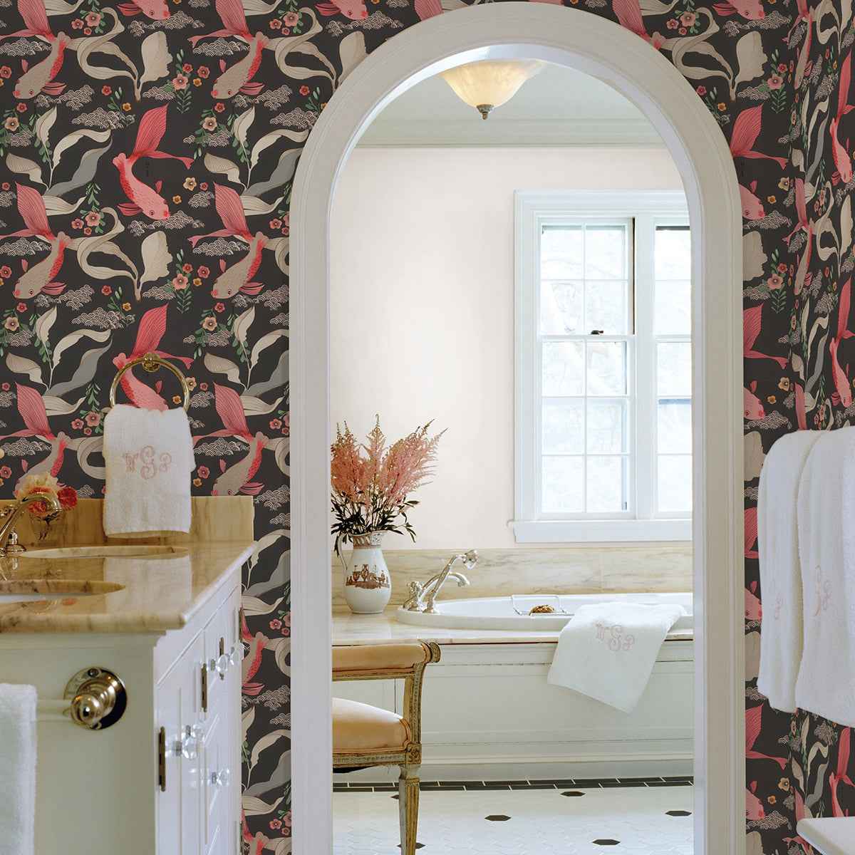 Dai Black Betta Fish Wallpaper - York Wallcoverings - 4035-539851 - York Wallcoverings Wallpaper