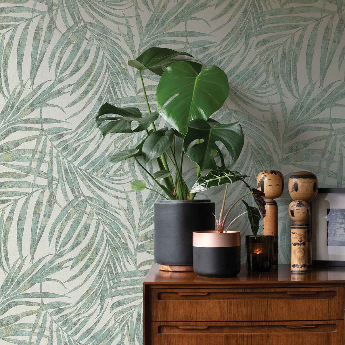 Anzu Green Frond Wallpaper - York Wallcoverings - 4035-617443 - York Wallcoverings Wallpaper