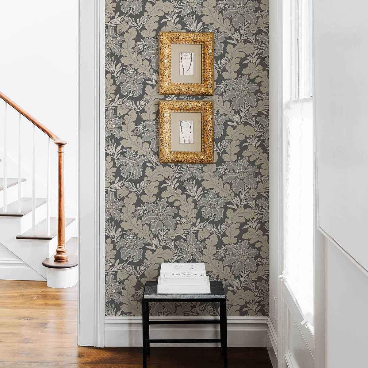 butterfield-grey-floral-wallpaper-york-wallcoverings-2970-26143 - York Wallcoverings Wallpaper