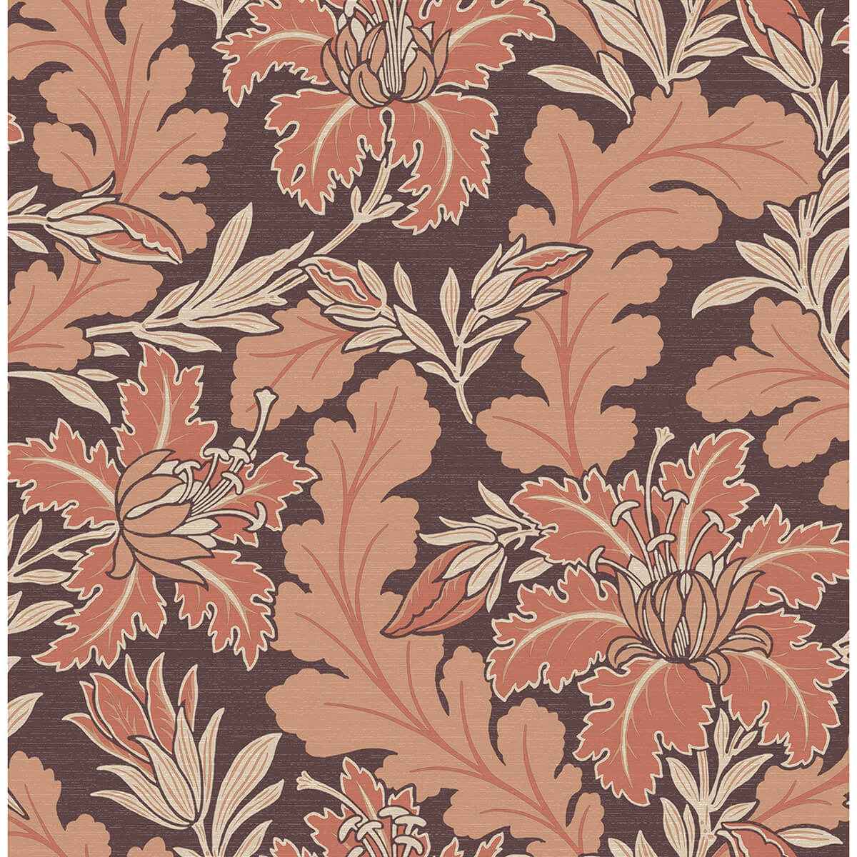 butterfield-burgundy-floral-wallpaper-york-wallcoverings-2970-26144 - York Wallcoverings Wallpaper