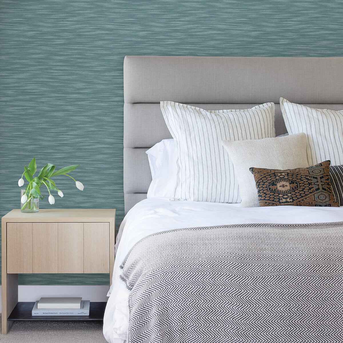 benson-dark-blue-variegated-stripe-wallpaper-york-wallcoverings-2970-26154 - York Wallcoverings Wallpaper