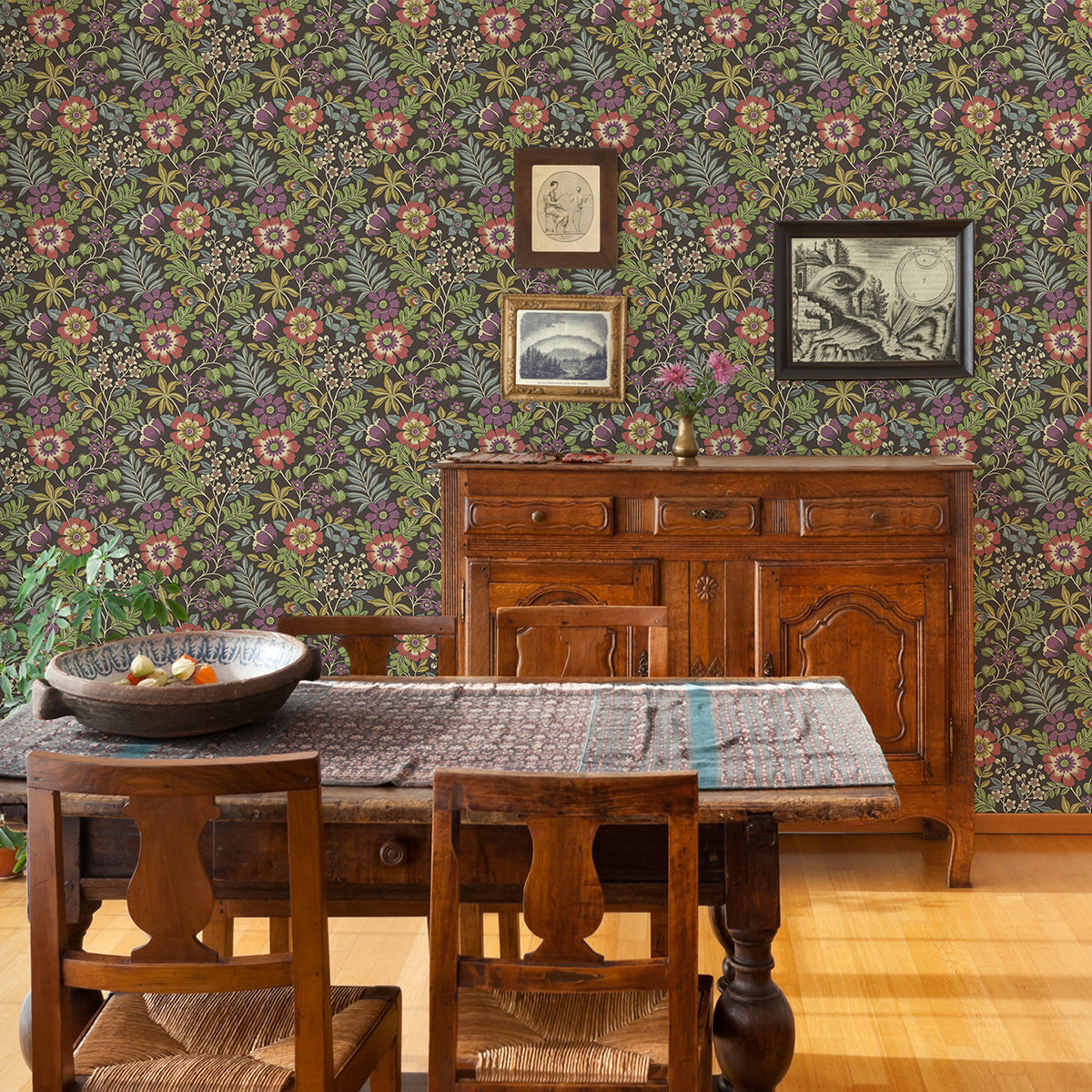 voysey-brown-floral-wallpaper-york-wallcoverings-2970-87534 - York Wallpaper Wallpaper