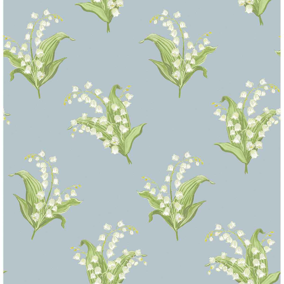 Farmington Blue Heather Lily of the Valley Wallpaper - York Wallcoverings - AST4339 - York Wallcoverings Wallpaper