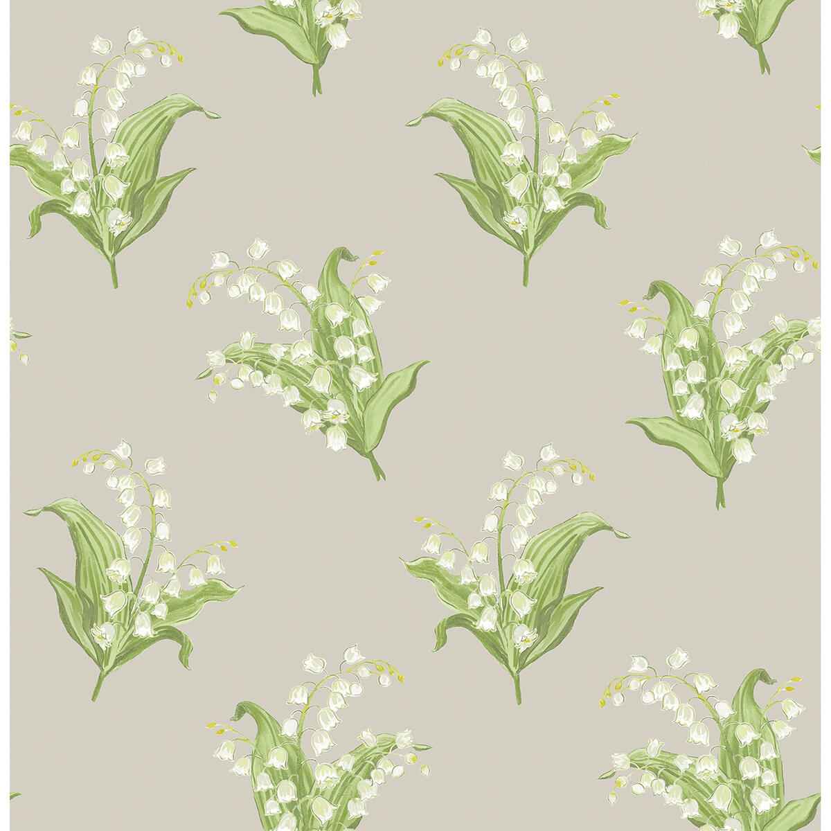 Farmington Stone Lily of the Valley Wallpaper - York Wallcoverings - AST4341 - York Wallcoverings Wallpaper