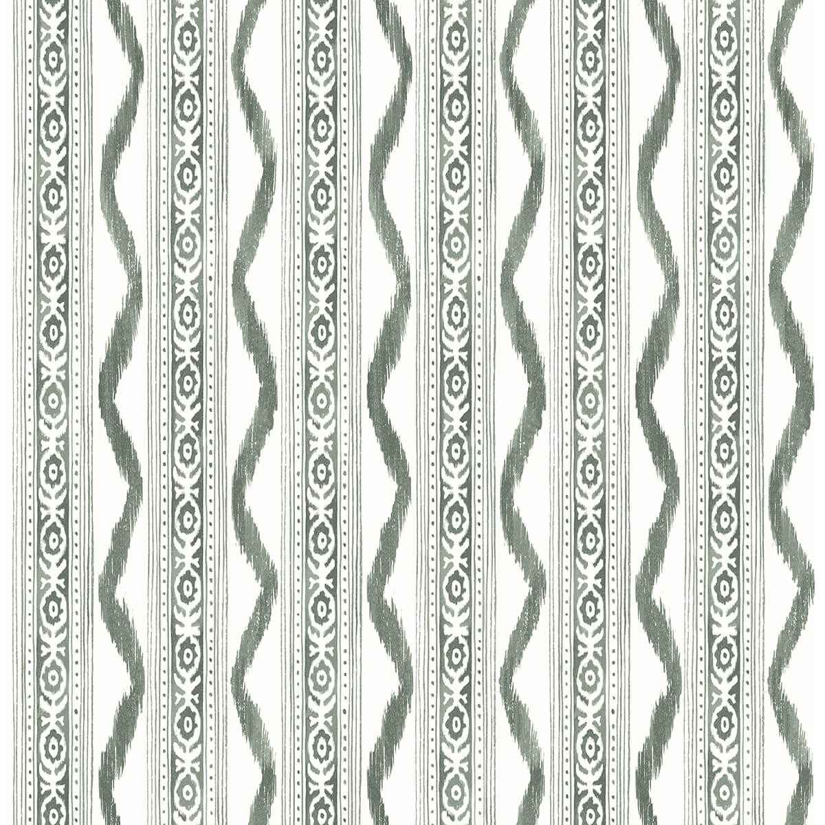 Rhys Green IKAT Stripe Wallpaper - York Wallcoverings - AST4347 - York Wallcoverings Wallpaper
