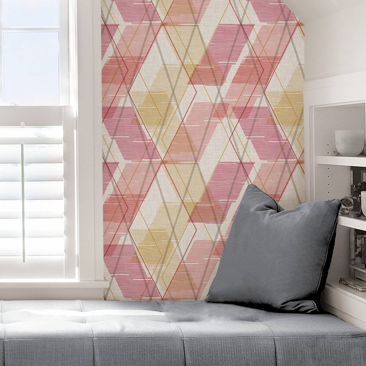 add-a-layer-of-sophistication-to-your-walls-with-this-geometric-peel-and-stick-wallpaper-pink-coral--york-wallcoverings-nus4374 - York Wallcoverings Wallpaper