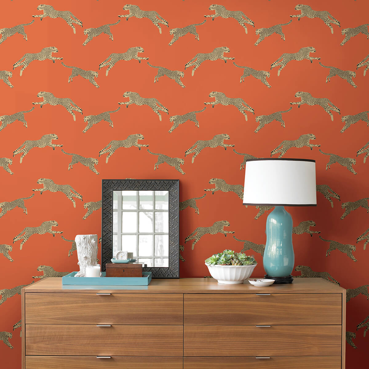clementine-leaping-cheetah-peel-and-stick-wallpaper-york-wallcoverings-scs4275 - York Wallcoverings Wallpaper