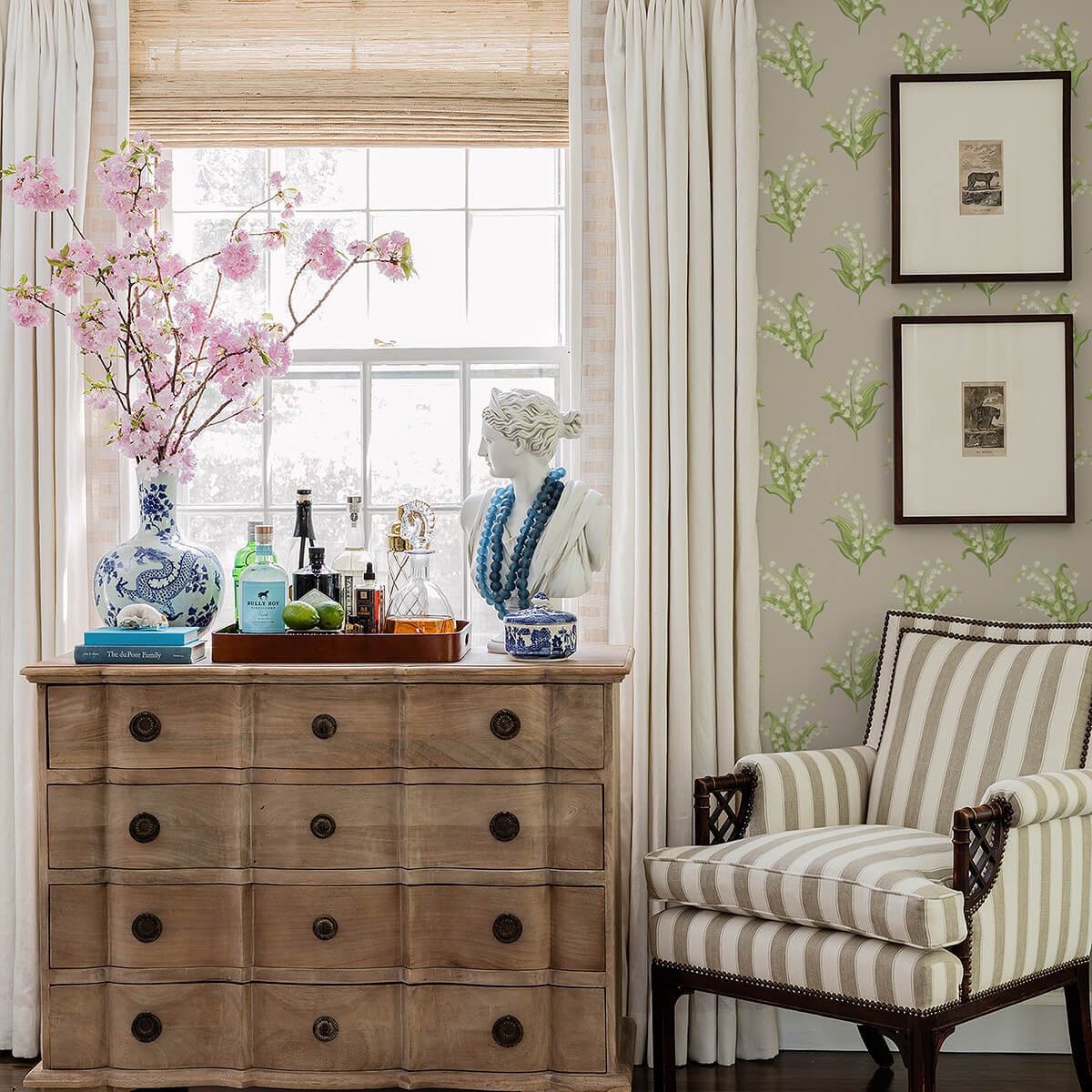 farmington-stone-lily-of-the-valley-wallpaper-york-wallcoverings-ast4341 - York Wallpaper Wallpaper