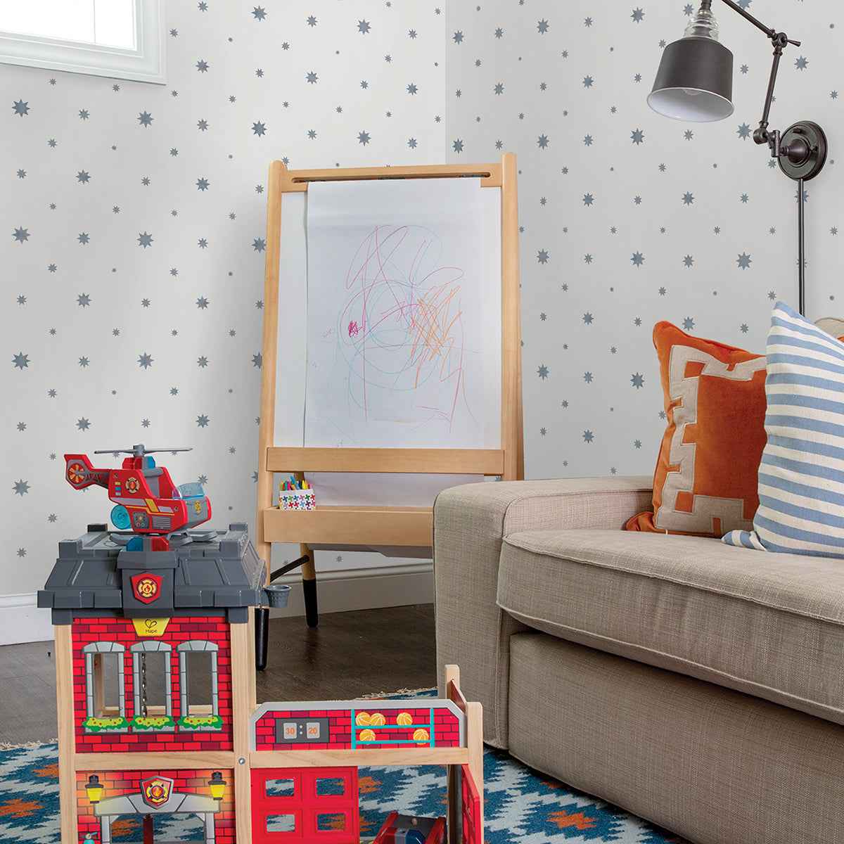 Henry Blue Starburst Wallpaper - York Wallcoverings - AST4351 - York Wallcoverings Wallpaper
