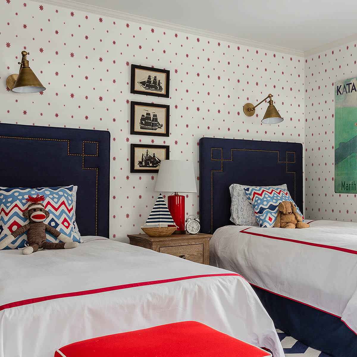 Henry Red Starburst Wallpaper - York Wallcoverings - AST4353 - York Wallcoverings Wallpaper