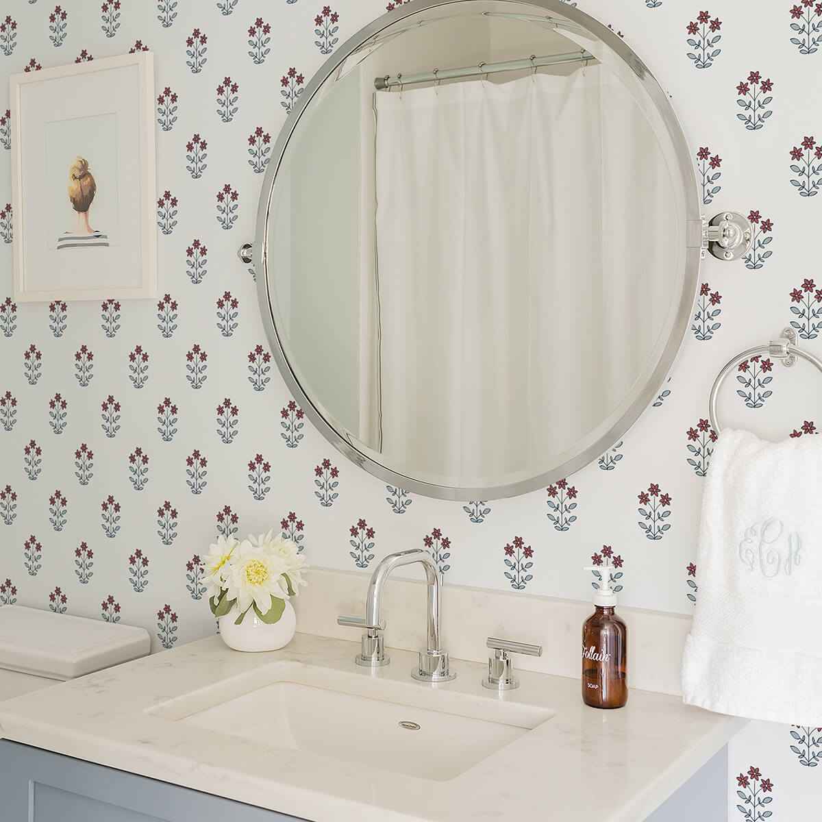 Kit Red Floral Wallpaper - York Wallcoverings - AST4361 - York Wallcoverings Wallpaper