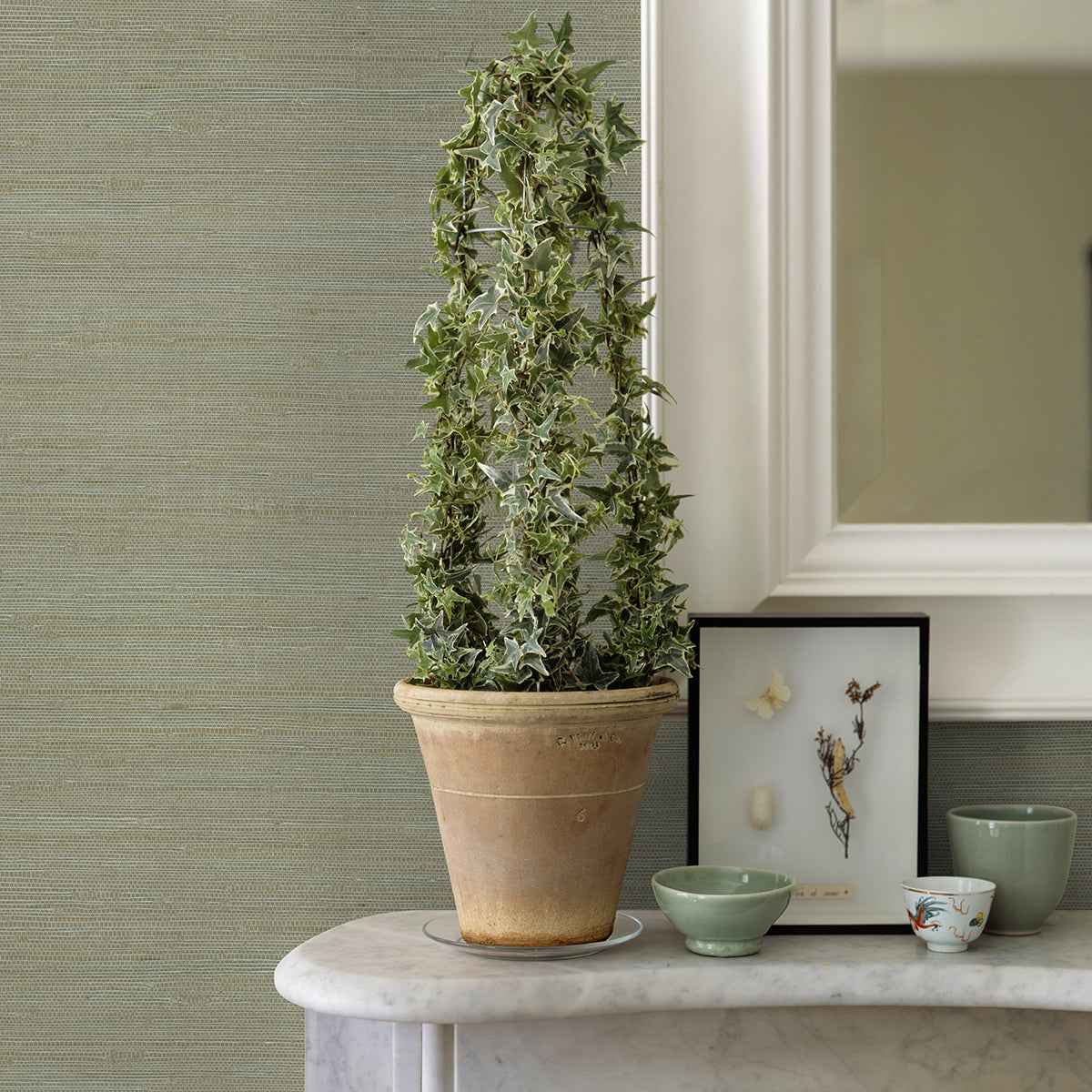 Battan Mint Jute Grasscloth Wallpaper - York Wallcoverings - 2972-65609 - York Wallcoverings Wallpaper