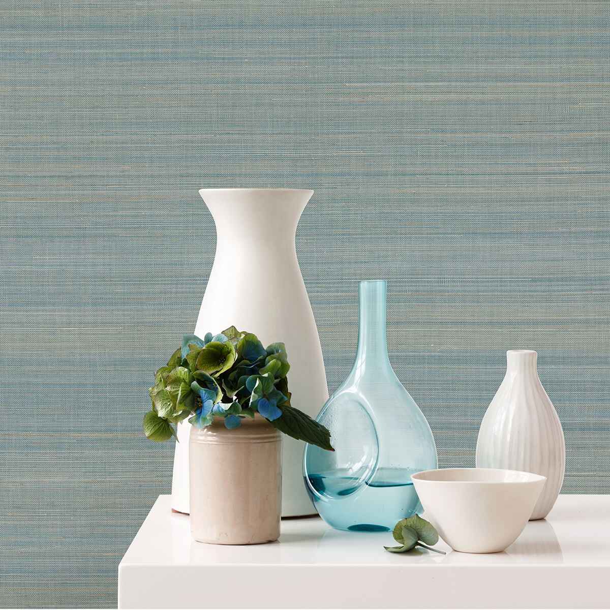 Mai Turquoise Abaca Grasscloth Wallpaper - York Wallcoverings - 2972-86101 - York Wallcoverings Wallpaper