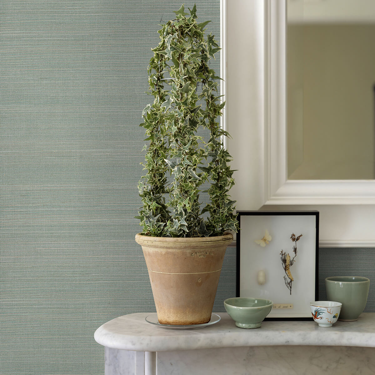 mai-aqua-abaca-grasscloth-wallpaper-york-wallcoverings-2972-86106 - York Wallcoverings Papel pintado