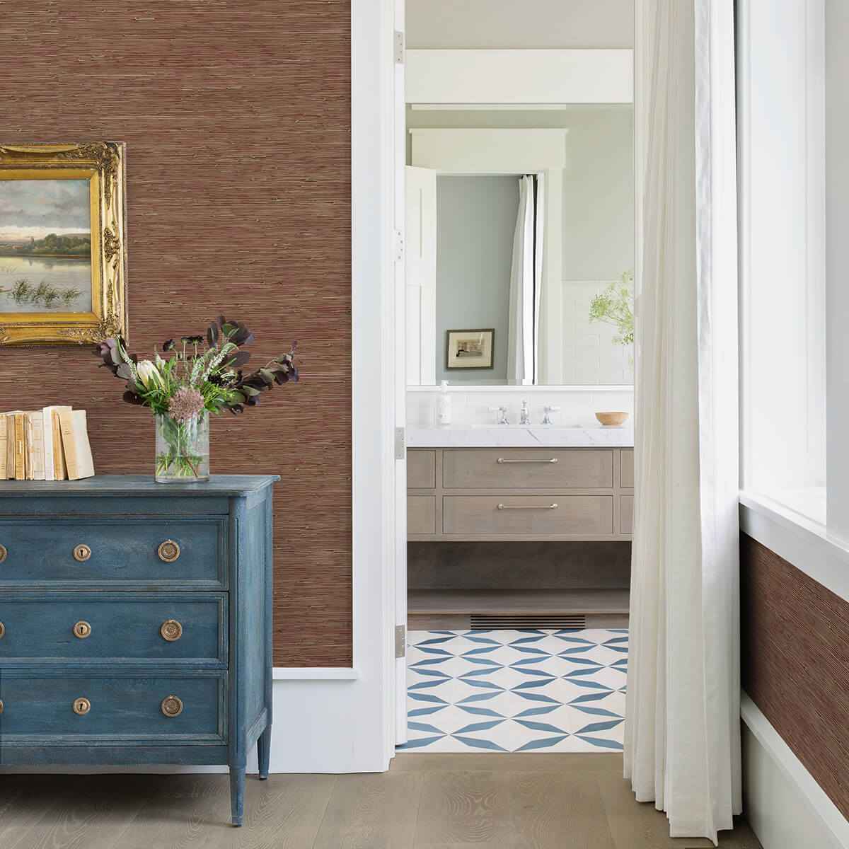 Shuang Raspberry Handmade Grasscloth Wallpaper - York Wallcoverings - 2972-86109 - York Wallcoverings Wallpaper
