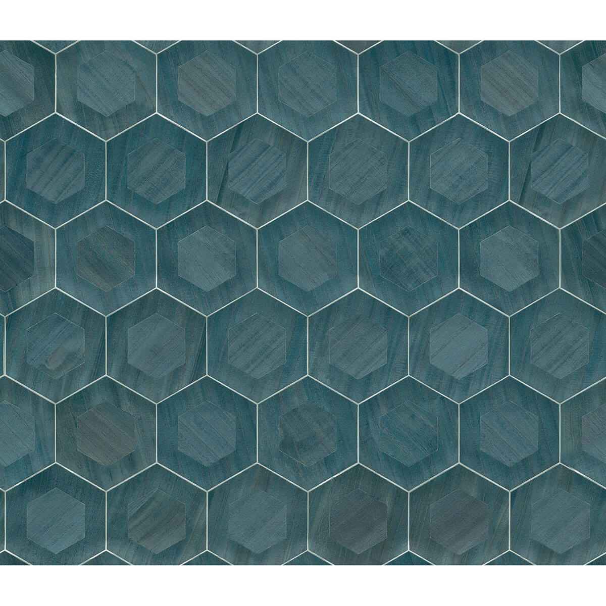 Shunan Blue Veneer Inlay Wallpaper - York Wallcoverings - 2972-86112 - York Wallcoverings Wallpaper
