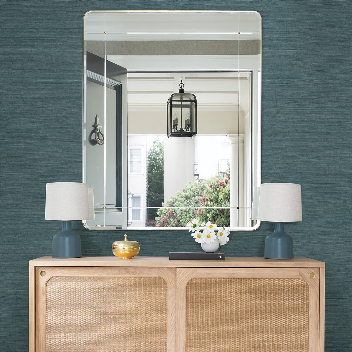 aiko-blue-sisal-grasscloth-wallpaper-york-wallcoverings-2972-86122 - York Wallcoverings Papel pintado