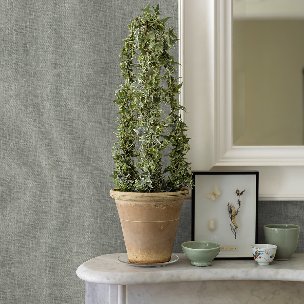 donmei-grey-linen-wallpaper-york-wallcoverings-2972-86135 - York Wallcoverings Wallpaper