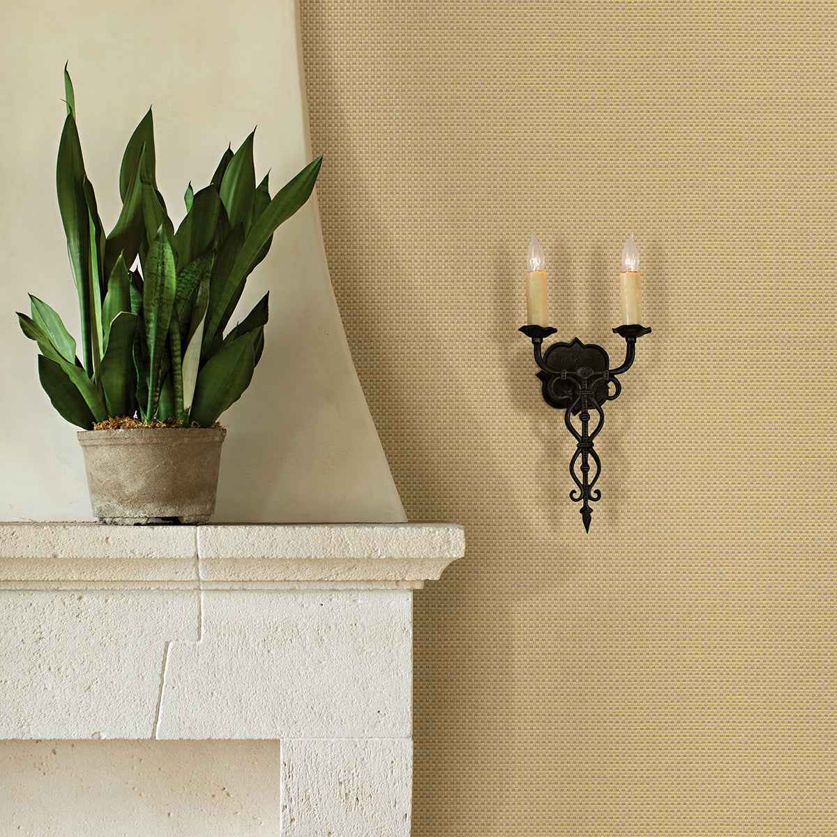Maylin Gold Paper Weave Grasscloth Wallpaper - York Wallcoverings - 2972-86144
